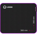 LORGAR Main 313, Gaming mouse pad, High-speed surface, Purple anti-slip rubber base, size: 360mm x 300mm x 3mm, weight 0.195kg