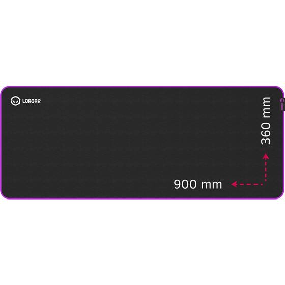 LORGAR Main 319, Gaming mouse pad, High-speed surface, Purple anti-slip rubber base, size: 900mm x 360mm x 3mm, weight 0.6kg