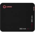 LORGAR Main 323, Gaming mouse pad, Precise control surface, Red anti-slip rubber base, size: 360mm x 300mm x 3mm, weight 0.21kg