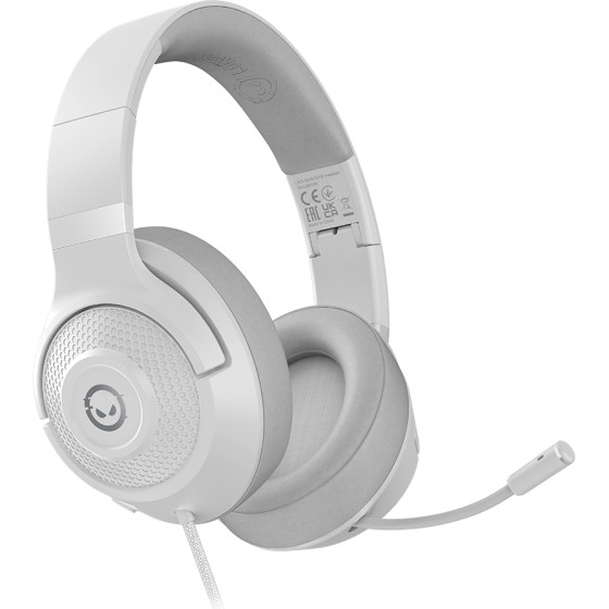 LORGAR Noah 101, Gaming headset with microphone, 3.5mm jack connection, cable length 2m, foldable design, PU leather ear pads, size: 185*195*80mm, 0.245kg, white