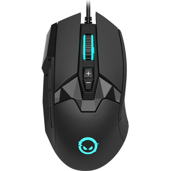 LORGAR Stricter 579, gaming mouse, 9 programmable buttons, Pixart PMW3336 sensor, DPI up to 12 000, 50 million clicks buttons lifespan, 2 switches, built-in display, 1.8m USB soft silicone cable
