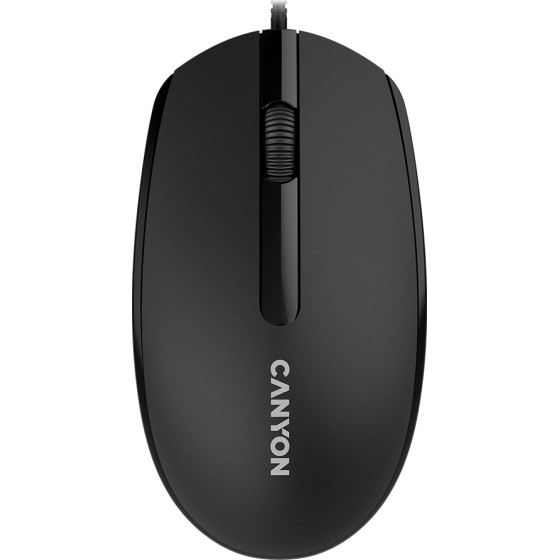 CANYON M-10, Wired optical mouse with 3 buttons, DPI 1000, with 1.5M USB cable, black, 65*115*40mm, 0.1kg