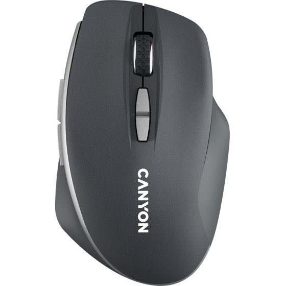 CANYON MW-21, 2.4 GHz Wireless mouse,with 7 buttons, DPI 800/1200/1600, Battery:AAA*2pcs,Dark gray72*117*41mm 0.075kg