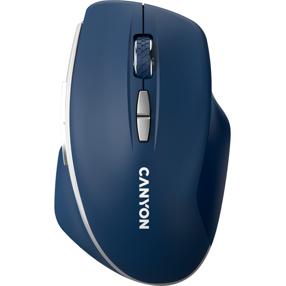 Canyon MW-21, 2.4 Ghz Wireless Mouse ,With 7 buttons, Dpi 800/1200/1600, Battery: AAA*2pcs,Blue,72*117*41mm, 0.075kg