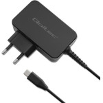 QOLTEC Gan Power Pro Charger | 1xUSB-C | 65W | 5-20V | 3-3.25A | Black - (52386)