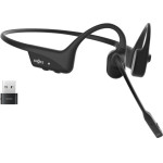 SHOKZ OpenComm2 UC 2025 Upgrade Wireless Bluetooth Bone Conduction Videoconferencing Headset with USB-C Charging Port and USB-A adapter | 16 Hr Talk Time, 29m Wireless Range