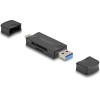DeLock Card Reader ��� Sd & Micro SD, USB/USB-C �������, 5Gbps, ����� - (91020)