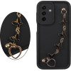 Volte-Tel ���� Samsung A17 4G A175/A17 5G A176 6.74'' Silicon Tpu With Strap Full Camera Protection Black With Black BUTTERFLIES