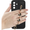 Volte-Tel ���� Samsung A17 4G A175/A17 5G A176 6.74'' Silicon Tpu With Strap Full Camera Protection Black With Black BUTTERFLIES