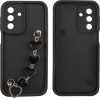 Volte-Tel ���� Samsung A17 4G A175/A17 5G A176 6.74'' Silicon Tpu With Strap Full Camera Protection Black With Black HEARTS