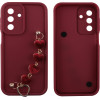 Volte-Tel ���� Samsung A17 4G A175/A17 5G A176 6.74'' Silicon Tpu With Strap Full Camera Protection Burgundy With Red HEARTS