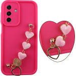Volte-Tel ���� Samsung A17 4G A175/A17 5G A176 6.74'' Silicon Tpu With Strap Full Camera Protection Pink With Pink HEARTS