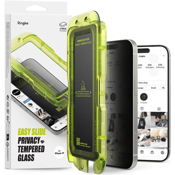 Ringke Easy Slide 2-Pack Privacy Glass For Iphone 17 - Black - (28541-0)