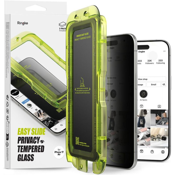 Ringke Easy Slide 2-Pack Privacy Glass For Iphone 17 Air - Black - (28525-0)