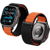 Spigen WBF1 Strap For Apple Watch 44 / 45 / 46 / 49 Mm - Black And Orange - (28750-0)
