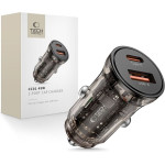 Tech-Protect CC01 2-PORT CAR CHARGER PD 45W / QC3.0 BLACK - (5906302361298)