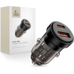 Tech-Protect CC03 2-PORT CAR CHARGER PD 30W / QC3.0 BLACK - (5906302361649)
