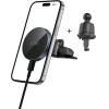 Tech-Protect MM15W-V5 MAGNETIC MAGSAFE CD & VENT CAR MOUNT WIRELESS CHARGER 15W BLACK/BLACK - (5906302361083)