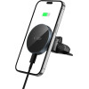 Tech-Protect MM15W-V5 MAGNETIC MAGSAFE CD & VENT CAR MOUNT WIRELESS CHARGER 15W BLACK/BLACK - (5906302361083)