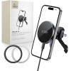 Tech-Protect MM15W-V5 MAGNETIC MAGSAFE STABLE VENT CAR MOUNT WIRELESS CHARGER 15W BLACK/BLACK - (5906302361069)