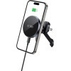 Tech-Protect MM15W-V5 MAGNETIC MAGSAFE STABLE VENT CAR MOUNT WIRELESS CHARGER 15W BLACK/BLACK - (5906302361069)