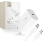 Tech-Protect NC20W 1-PORT NETWORK CHARGER PD 20W + LIGHTNING CABLE WHITE - (5906302362899)