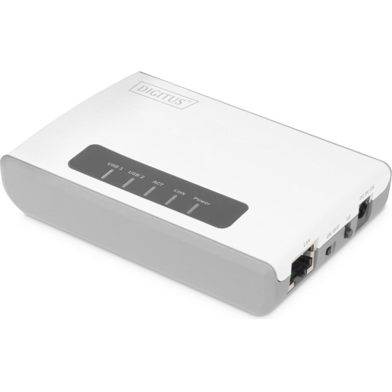 Digitus 2 Port Usb 2.0 Wireless Multi-Functional Network Server, 300 Mbps - (DN-13024)