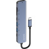 SAVIO Interface Hub Usb Type-C 5000 Mbit/s Black - (AK-82)