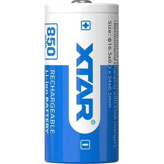 XTAR Battery 16340/R-CR123 3,7V Li-Ion 850 Mah - (16340-850)