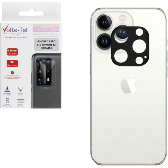 Volte-Tel Tempered Glass Iphone 13 Pro 6.1''/Iphone 13 Pro Max 6.7'' 9H 0.25mm 3D Curved For Camera BLACK