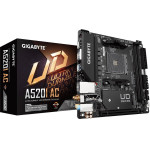 Gigabyte Motherboard - Supports AMD Ryzen 5000 Series AM4 CPUs, 6 Phases Digital VRM, up to 5300MHz DDR4 (OC), 1xPCIe 3.0 M.2, WIFI, GbE LAN, USB 3.2 Gen1 - (A520I AC)