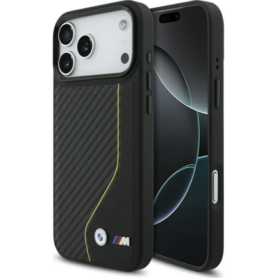 BMW Case M Carbon Line & Logo MagSafe for iPhone 17 Pro Max yellow - (BMHMP17X25PCCSCKY)