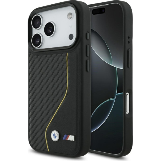 BMW Case M Carbon Line & Logo MagSafe for iPhone 17 Pro yellow - (BMHMP17L25PCCSCKY)