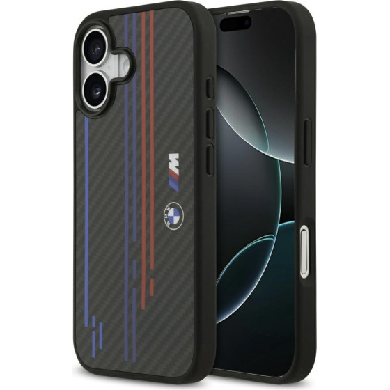 BMW Case M Kevlar Lines & Logo MagSafe for iPhone 17 black - (BMHMP17S25CFSTSK)