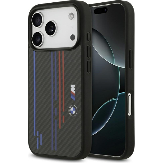 BMW Case M Kevlar Lines & Logo MagSafe for iPhone 17 Pro black - (BMHMP17L25CFSTSK)