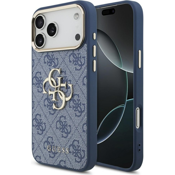 Guess Case 4G Big 4G Classic Logo for iPhone 17 Pro Max blue gold - (GUHCP17X4GMGCBL)