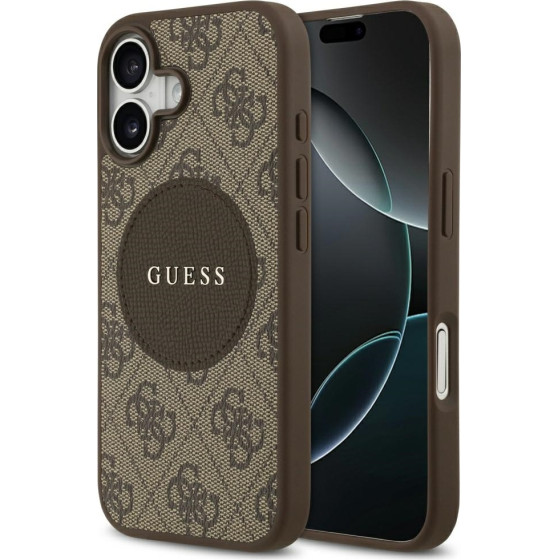 Guess Case 4G Circle Classic Logo MagSafe for iPhone 17 brown - (GUHMP17SP4PGRSGW)