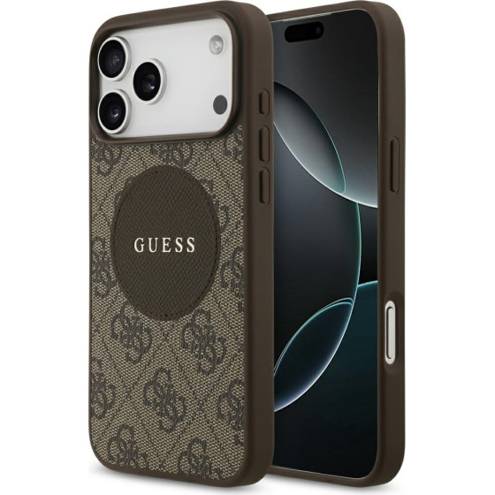Guess Case 4G Circle Classic Logo MagSafe for iPhone 17 Pro Max brown - (GUHMP17XP4PGRSGW)