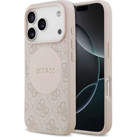 Guess Case 4G Circle Classic Logo MagSafe for iPhone 17 Pro pink - (GUHMP17LP4PGRSGP)