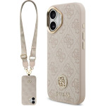 Guess Case 4G Strass Logo & Big Strap Metal Buttons MagSafe for iPhone 17 pink - (GUHMP17SP4G4DCSP)