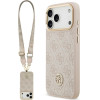 Guess Case 4G Strass Logo & Big Strap Metal Buttons MagSafe for iPhone 17 Pro Max pink - (GUHMP17XP4G4DCSP)