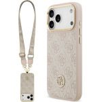 Guess Case 4G Strass Logo & Big Strap Metal Buttons MagSafe for iPhone 17 Pro Max pink - (GUHMP17XP4G4DCSP)
