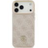 Guess Case 4G Strass Logo & Big Strap Metal Buttons MagSafe for iPhone 17 Pro Max pink - (GUHMP17XP4G4DCSP)