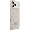 Guess Case 4G Strass Logo & Big Strap Metal Buttons MagSafe for iPhone 17 Pro Max pink - (GUHMP17XP4G4DCSP)