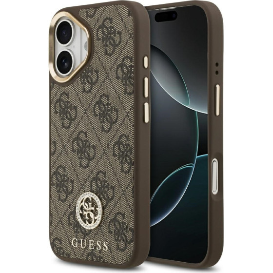 Guess Case 4G Strass Logo MagSafe for iPhone 17 brown - (GUHMP17SP4GRMDEW)