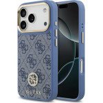 Guess Case 4G Strass Logo MagSafe for iPhone 17 Pro blue - (GUHMP17LP4GRMDEB)