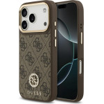 Guess Case 4G Strass Logo MagSafe for iPhone 17 Pro brown - (GUHMP17LP4GRMDEW)