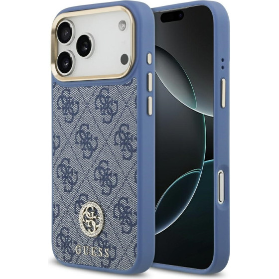 Guess Case 4G Strass Logo MagSafe for iPhone 17 Pro Max blue - (GUHMP17XP4GRMDEB)
