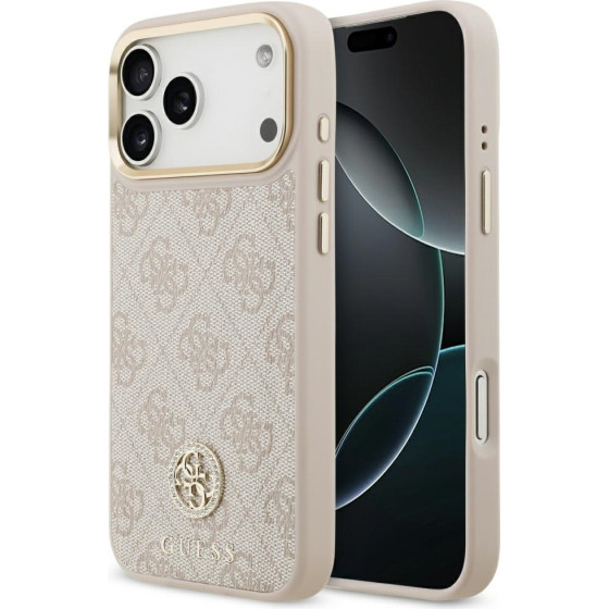 Guess Case 4G Strass Logo MagSafe for iPhone 17 Pro Max pink - (GUHMP17XP4GRMDEP)