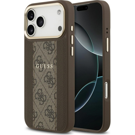 Guess Case 4G Stripe MagSafe for iPhone 17 Pro Max brown - (GUHMP17XPG4SEMCW)